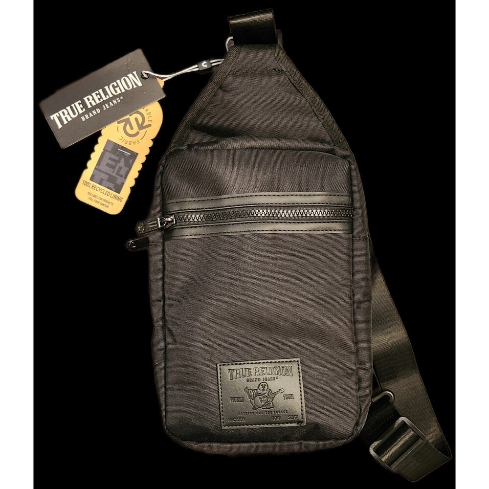True Religion Yeta Unisex Adult Crossbody Bag, Medium - Black (TR101141)